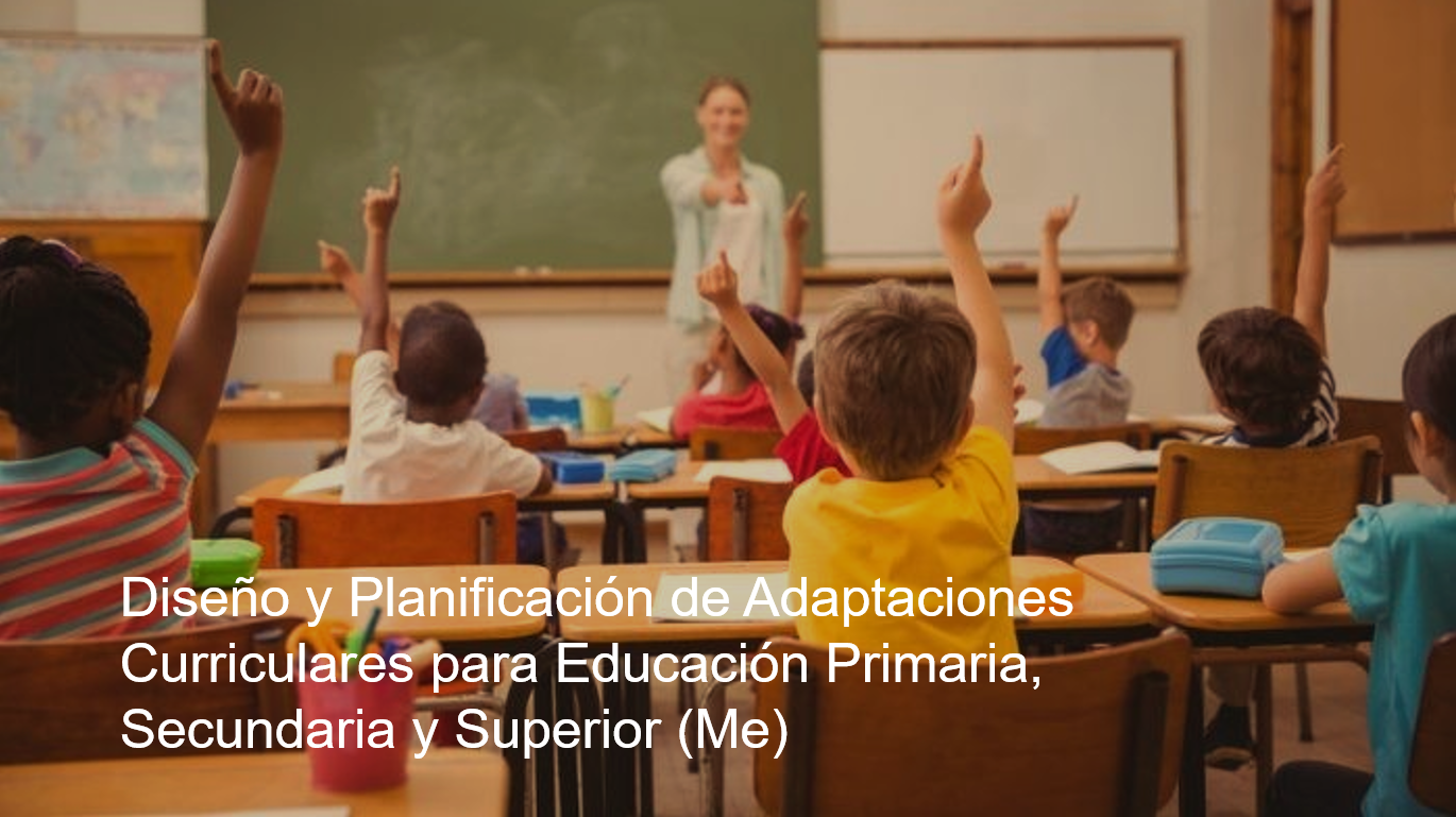 Diseño y Planificación de Adaptaciones Curriculares para Educación Primaria, Secundaria y Superior (Me)